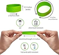 Vista 2 de Grifiti paquete de 5 bandas elásticas de silicona (sin caucho o elástico) de 2" para sujetar afiches, alimentos, billeteras, lentes de cámaras