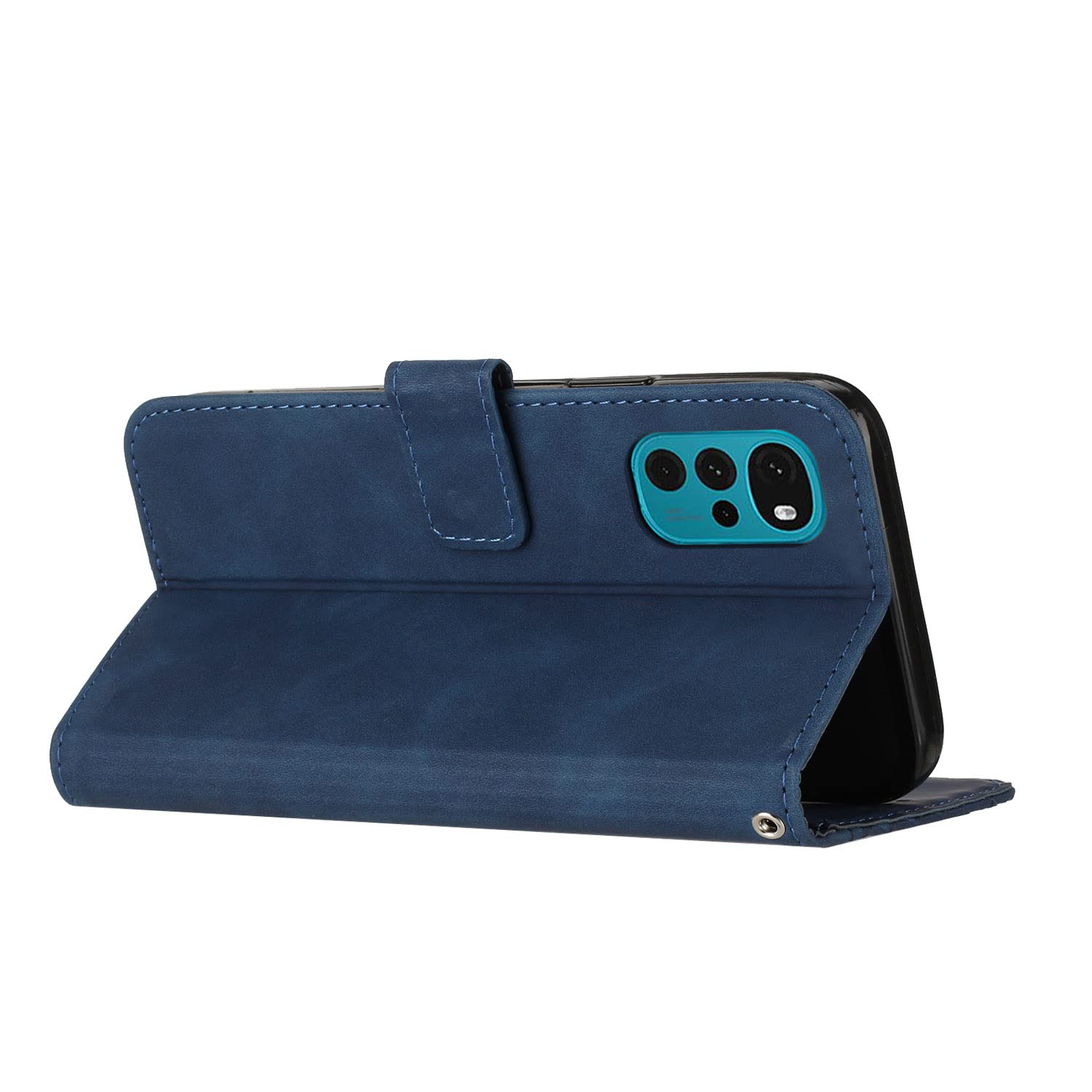 Compatible With Motorola Moto G22 Case, Wallet Case PU Premium Leather with Card holder Slots Magnetic Shockproof Protect Flip Cover Bookstyle Phone Cases Cover for Motorola Moto G22 (Blue) — view 2