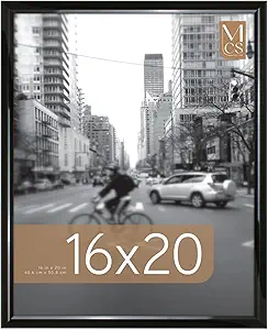 MCS Trendsetter 16x20 Poster Frame Black High-Gloss, Vertical & Horizontal Wall Hanging Large Picture Frame for Photos, Posters & Art Prints (1-Pack)