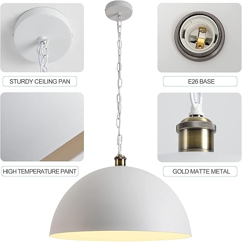 Miniatura 3 de Lámpara vintage 19,69 "lámpara industrial de la bóveda de la lámpara de iluminación del final blanco y oro Longitud 78,74" Isla de cocina,