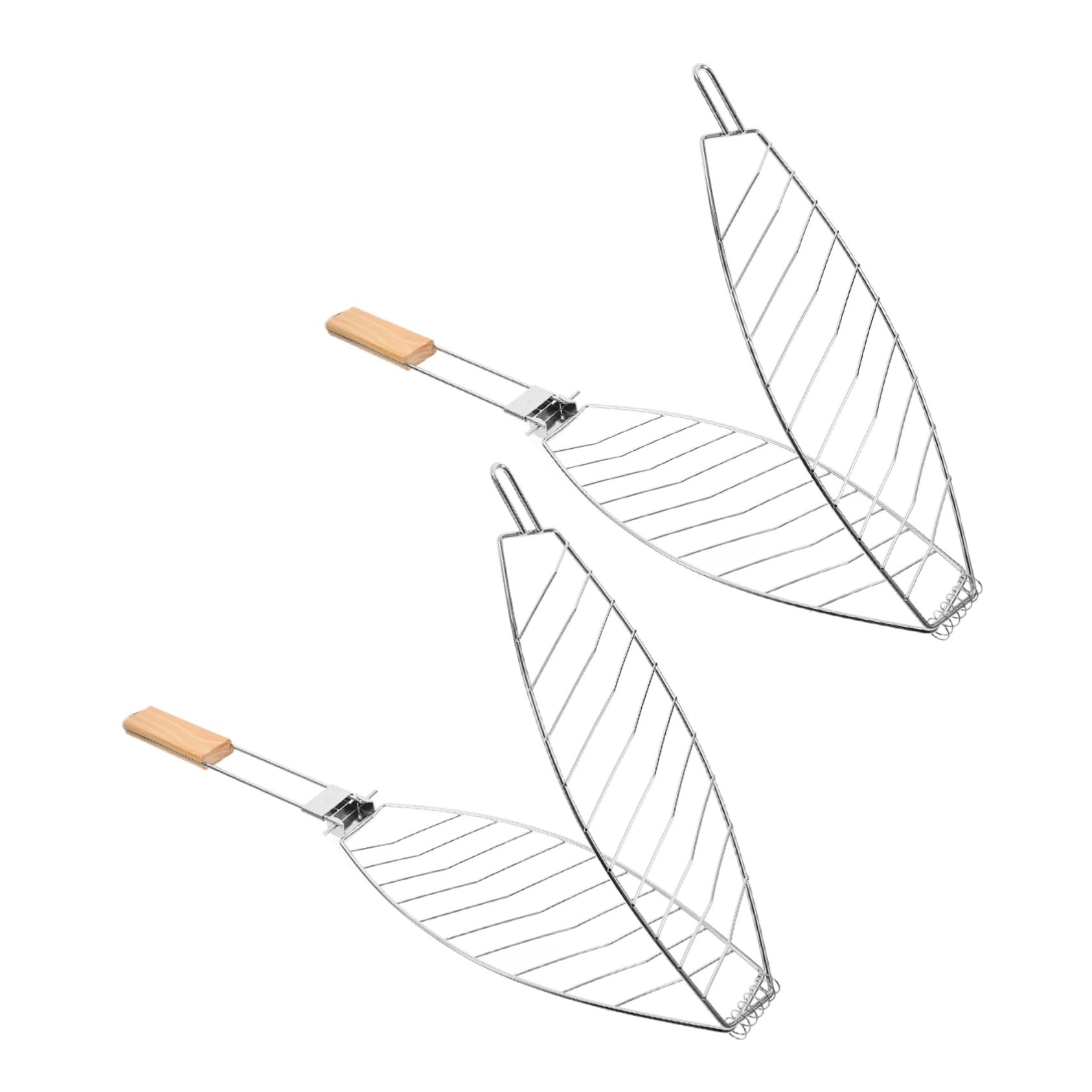 2 pezzi in acciaio inox pesce grill cestino con manico pieghevole resistente al calore portatile multifunzione barbecue cestino per interni ed esterni perfetto per pesce e bave