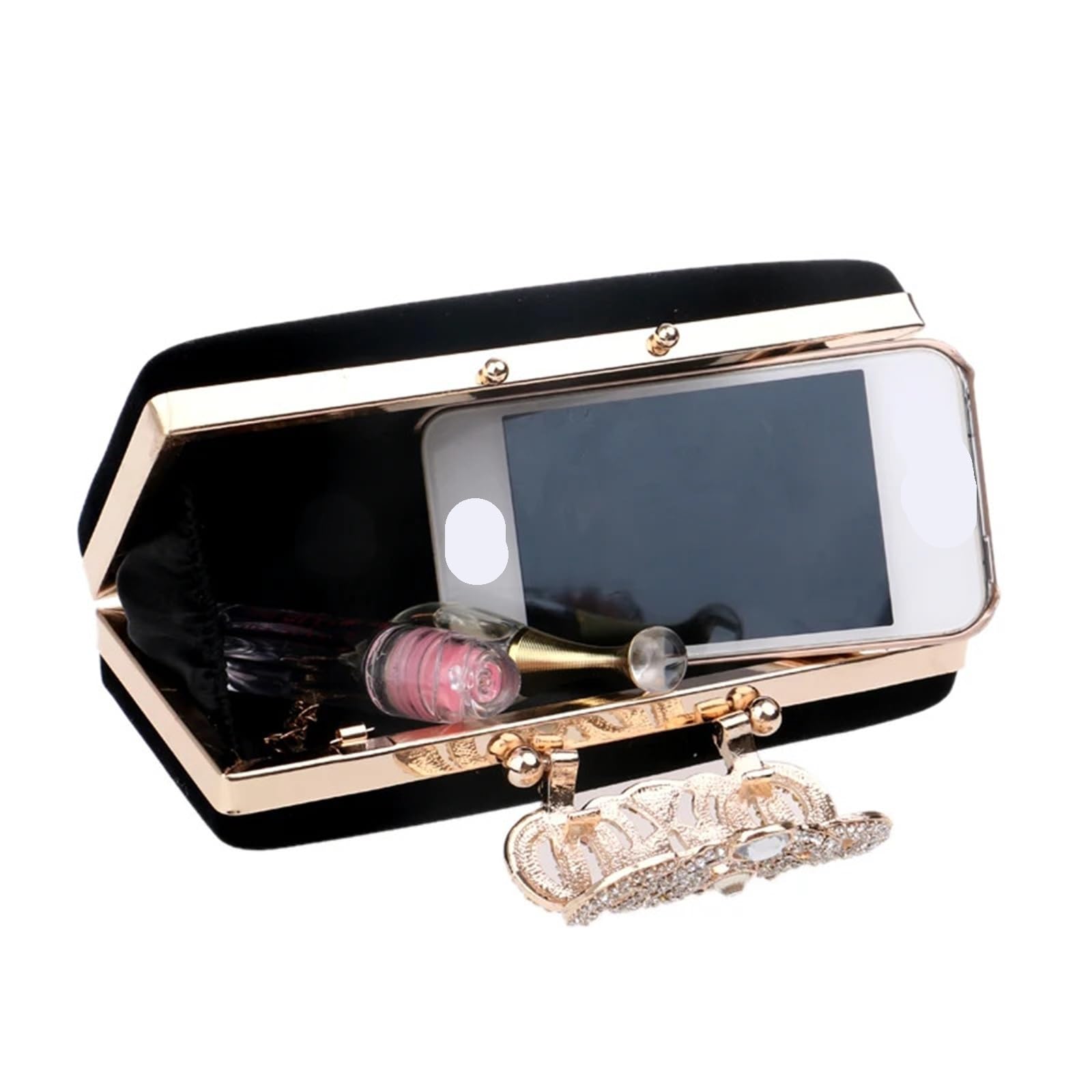 Borse da donna Pochette giorno in velluto Corona di diamanti lusso sera Borsa for matrimonio Per Banchetti E Feste