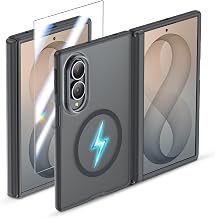 Slim for Samsung Galaxy Z Fold 8 Case Fit for Magsafe with Screen Protector | Hinge Protection, Translucent Matte Magnetic Back, 18FT Military Grade Drop Proof, Phone Case for Fold8 Wide, Black