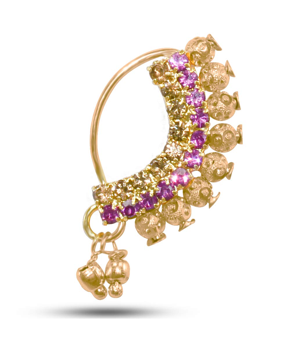 JEWELOPIA Maharashtrian Nath CZ Diamond Pressing Nathiya for Girls & Women (B08N59P1WL) Amazon Price History, Amazon Price Tracker
