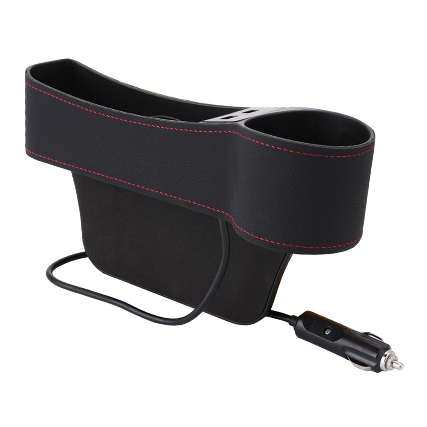 Organisateur de siège auto LABRIMP noir avec double chargeur USB et porte-gobelet
