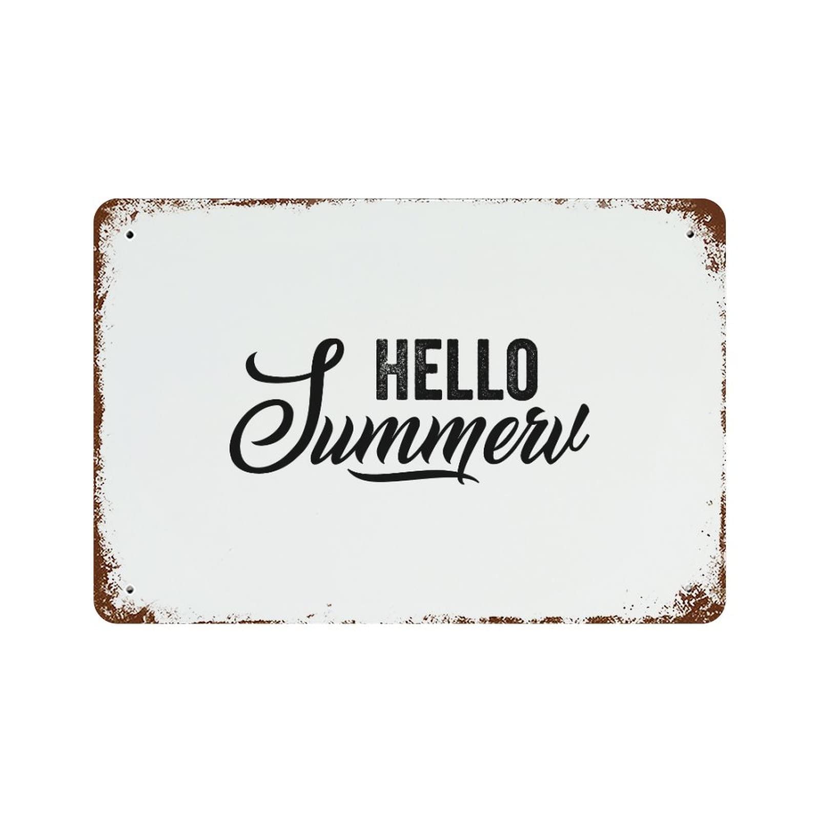 Hello Summer Signs panneau rustique pour un coin café estival sur la terrasse ou au salon