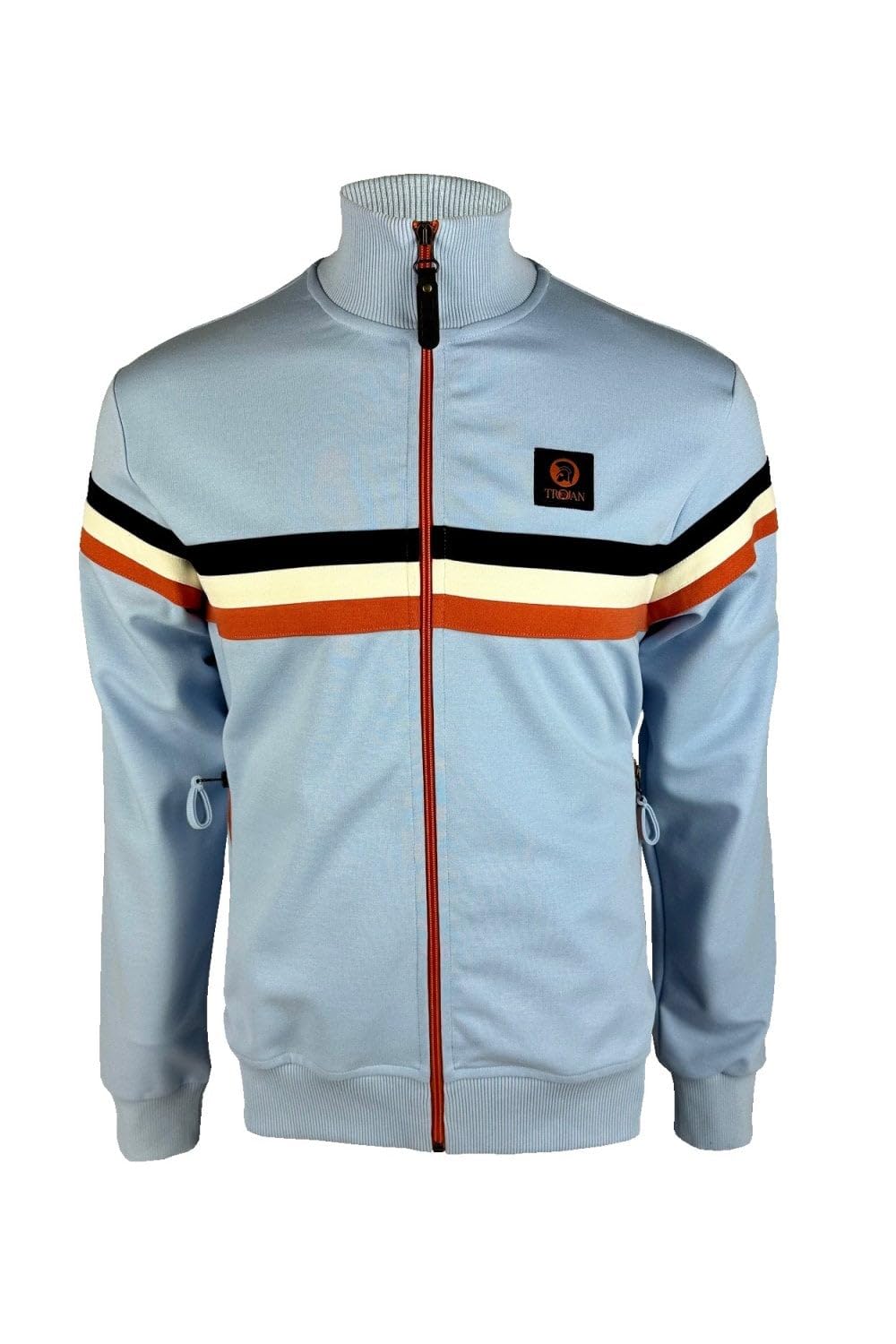 Trojan Men's Powder Retro Stripe Track Top (Uk, Alpha, S, Regular, Regular, )