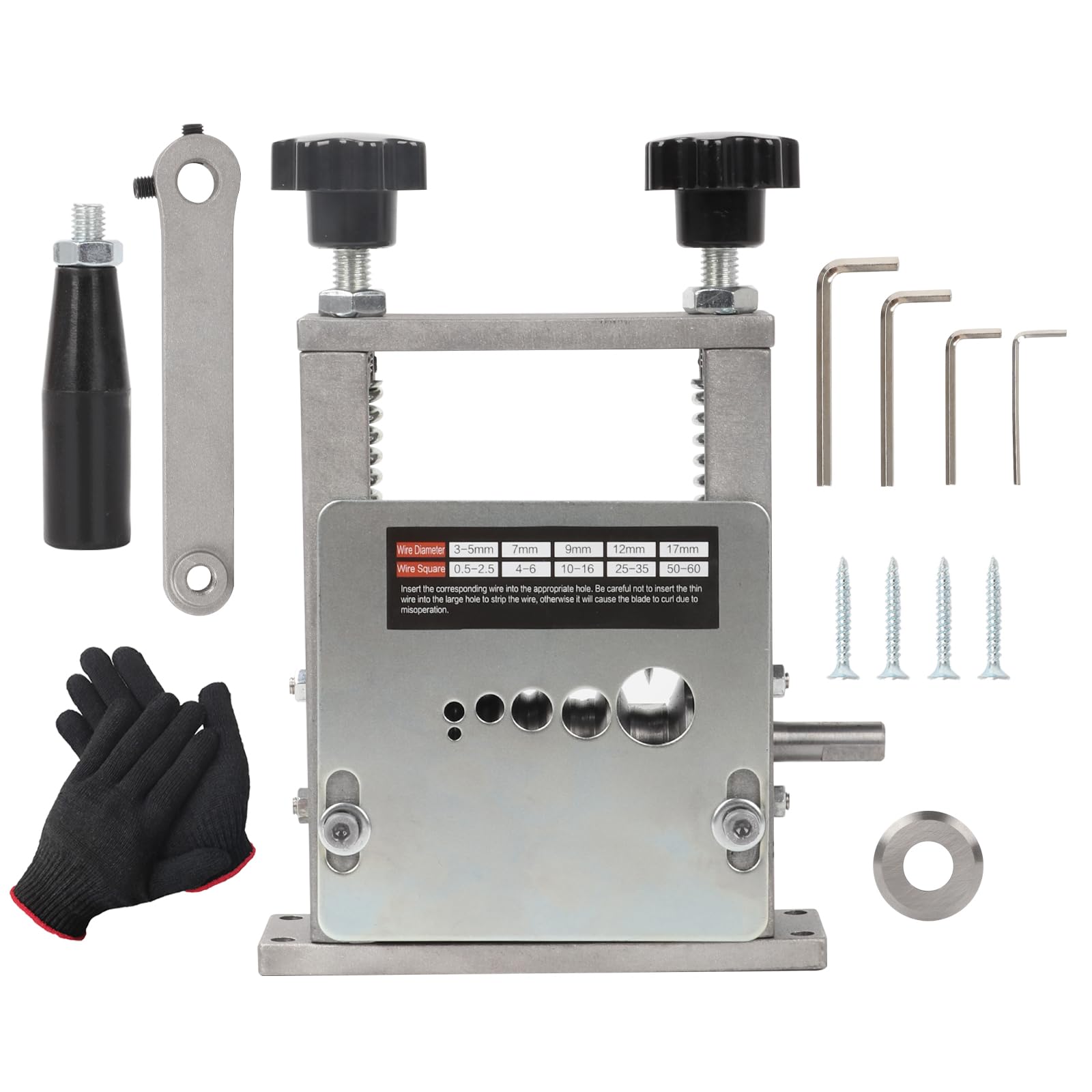 Machine à dénuder, dénudeur avec 1 lame de rechange et gants noirs, outil électrique à dénuder pour fils de cuivre/aluminium