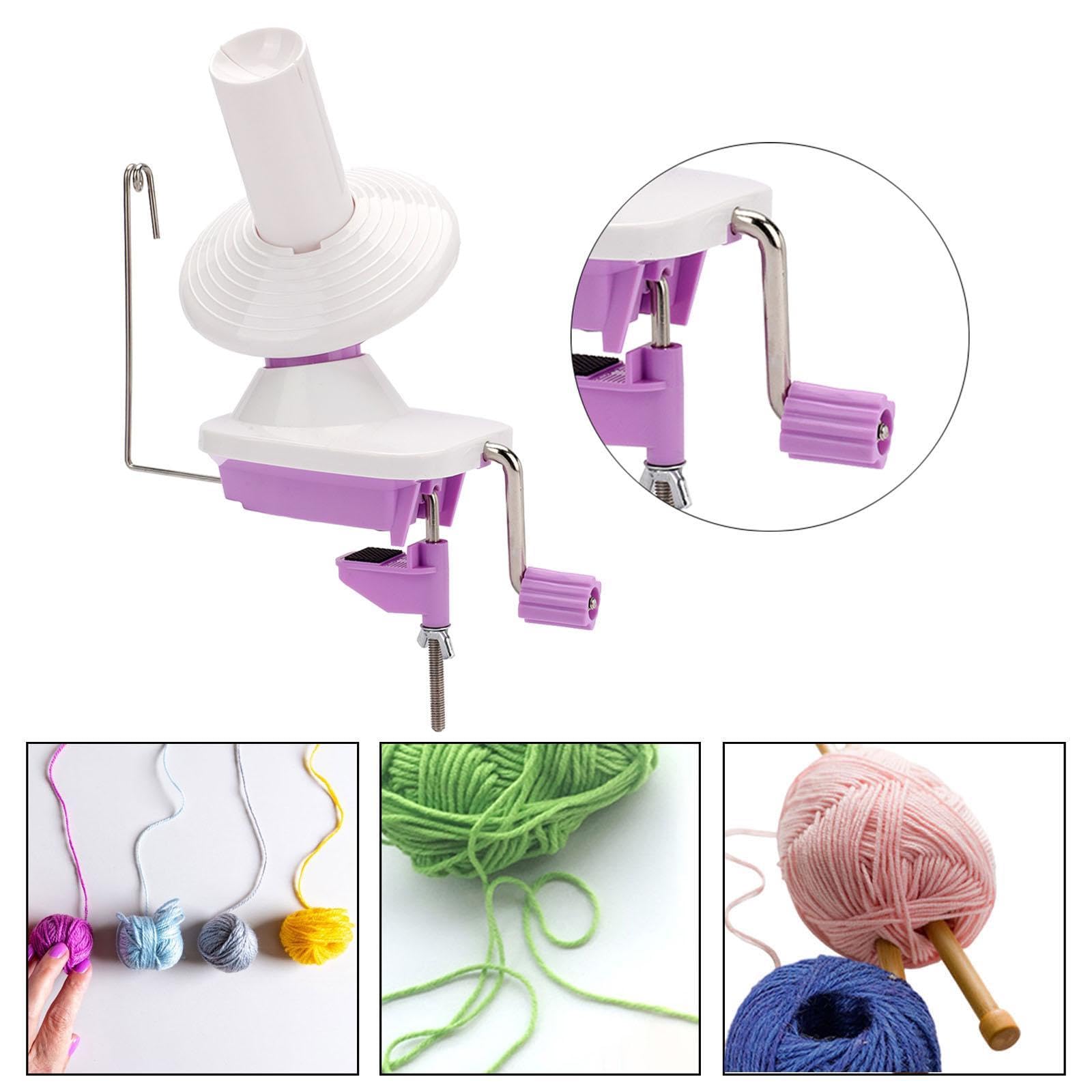 Bobinadora de Hilo de Lana, Soporte para Ovillos de Lana, Bobinadora de Hilo Manual Portátil para El Hogar, Práctica para Hilos de Madeja, Fibras de C, PÚrpura, Individual