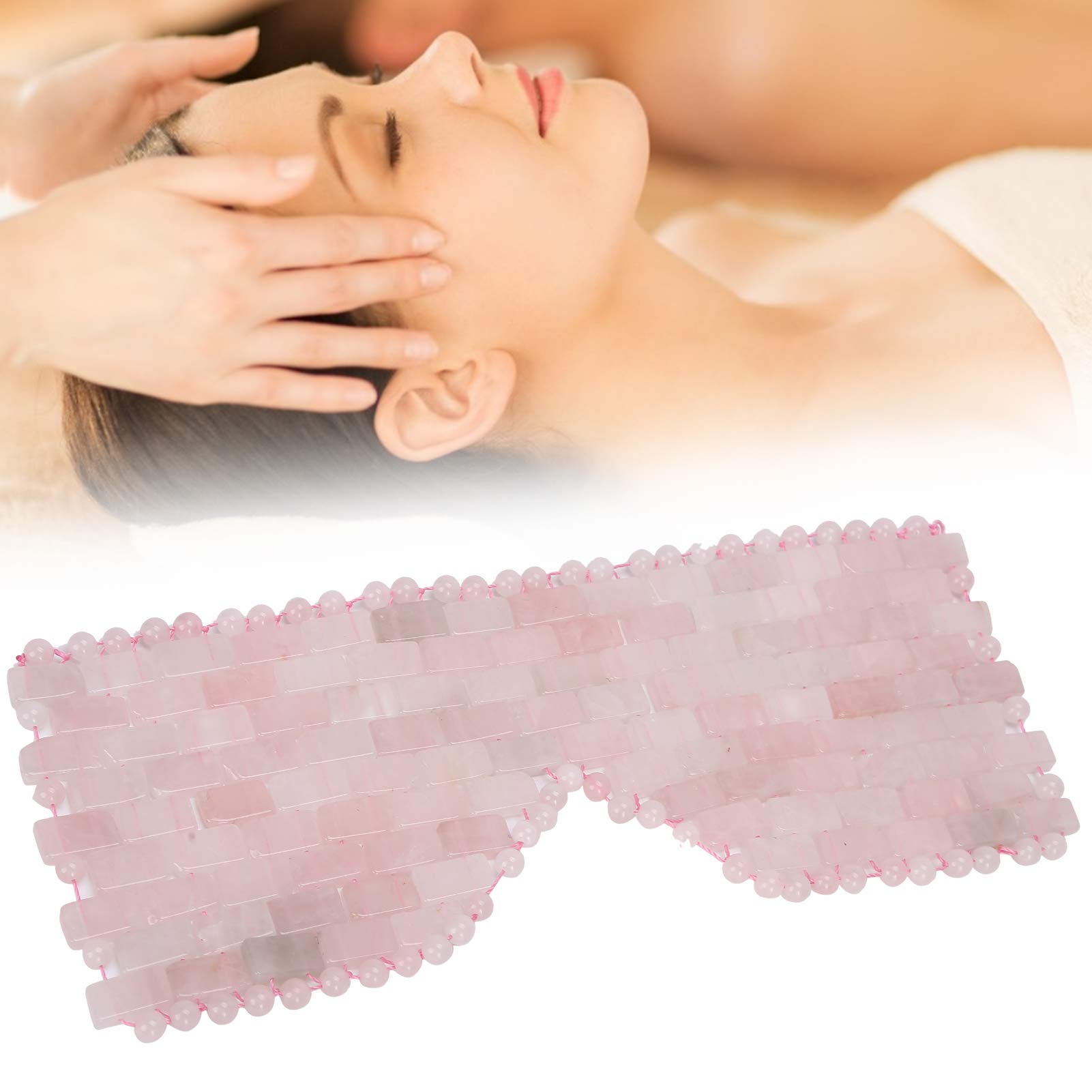 Le masque de relaxation des yeux Jadestone, outil de soin de sommeil naturel pour masseur de visage réduit les cernes(Quartz rose)