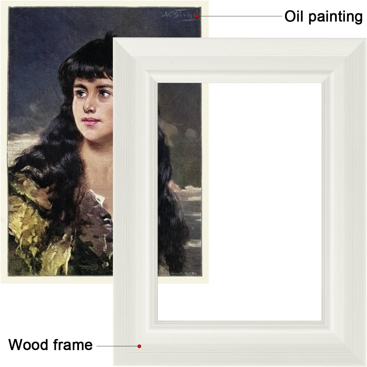 16x20 White Picture Frame, Solid Wood for Wall Decor, Displays 16x20 Photos, Canvas, Art | Modern Farmhouse Style for Gallery Wall, Office, Bedroom(Only Frame)