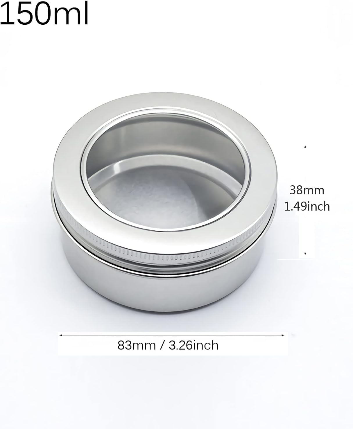 24 Stück 150 ml Leere runde Silberne Aluminiumdosen mit