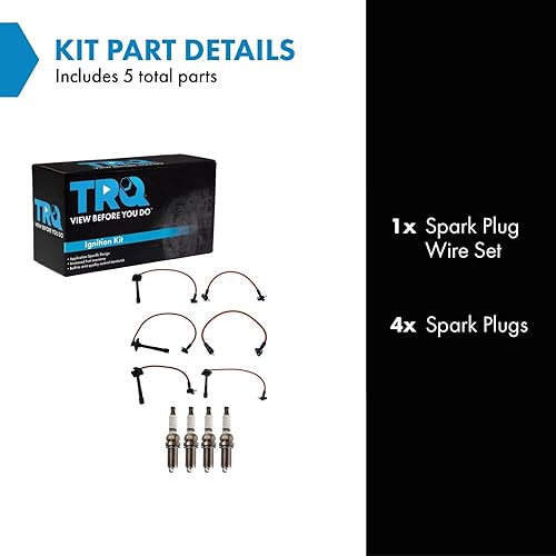 Miniatura 102 de TRQ Kit de bujías de 5 piezas de bujías de iridio compatibles con Chevrolet Aveo 2004-2008 Aveo5 2004-2008