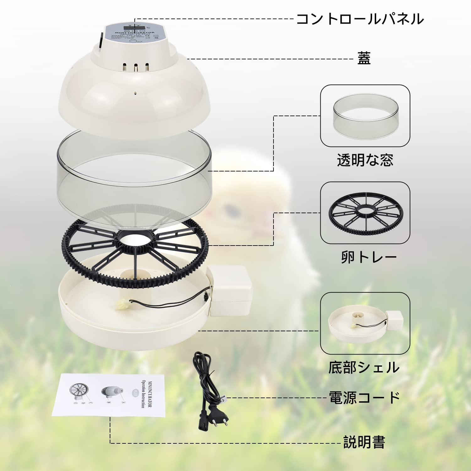 Amazon | HARCOTY 自動孵卵器 インキュベーター 小型孵卵器 10個入卵