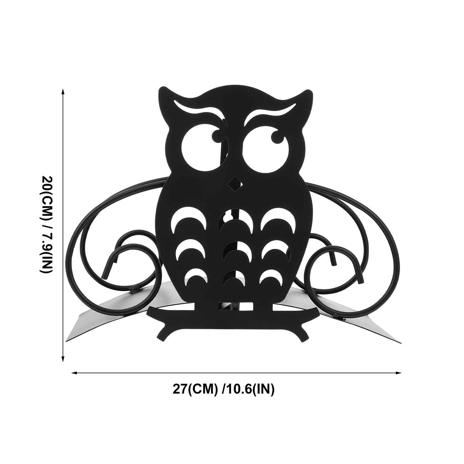 LALAFINA Soporte para Manguera de Hierro Negro Capacidad Grande, Resistente a Intemperie y Diseño Búho para Organización y Almacenamiento en Jardín