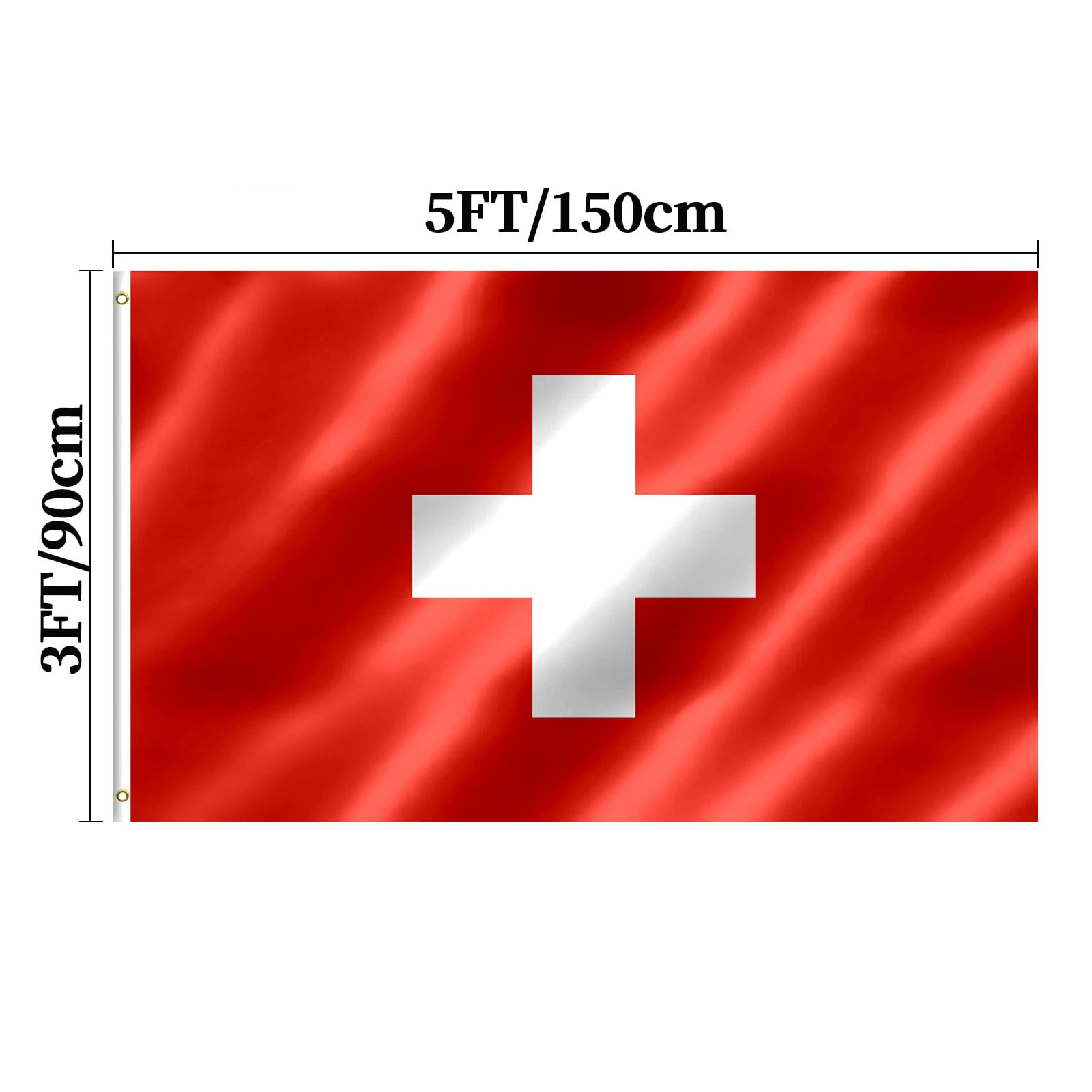 Switzerland Flag 3x5 FT Swiss Flag With Brass Grommets Fade Proof For Outdoor Decor(Switzerland) - Image 2