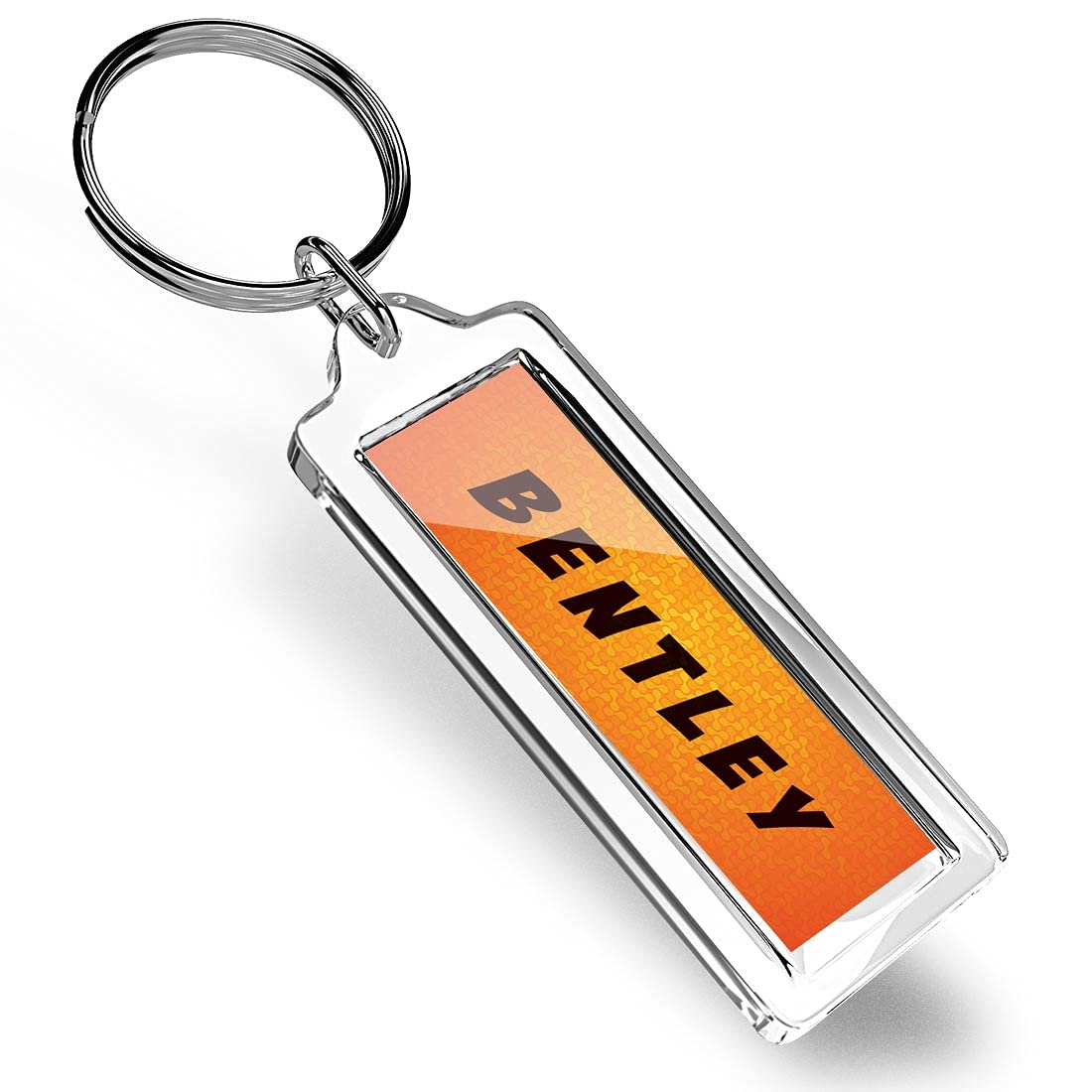 1 x Bentley Name Funky Orange Keyring Lightweight Plastic Keyring Key Chain Key Ring #104538