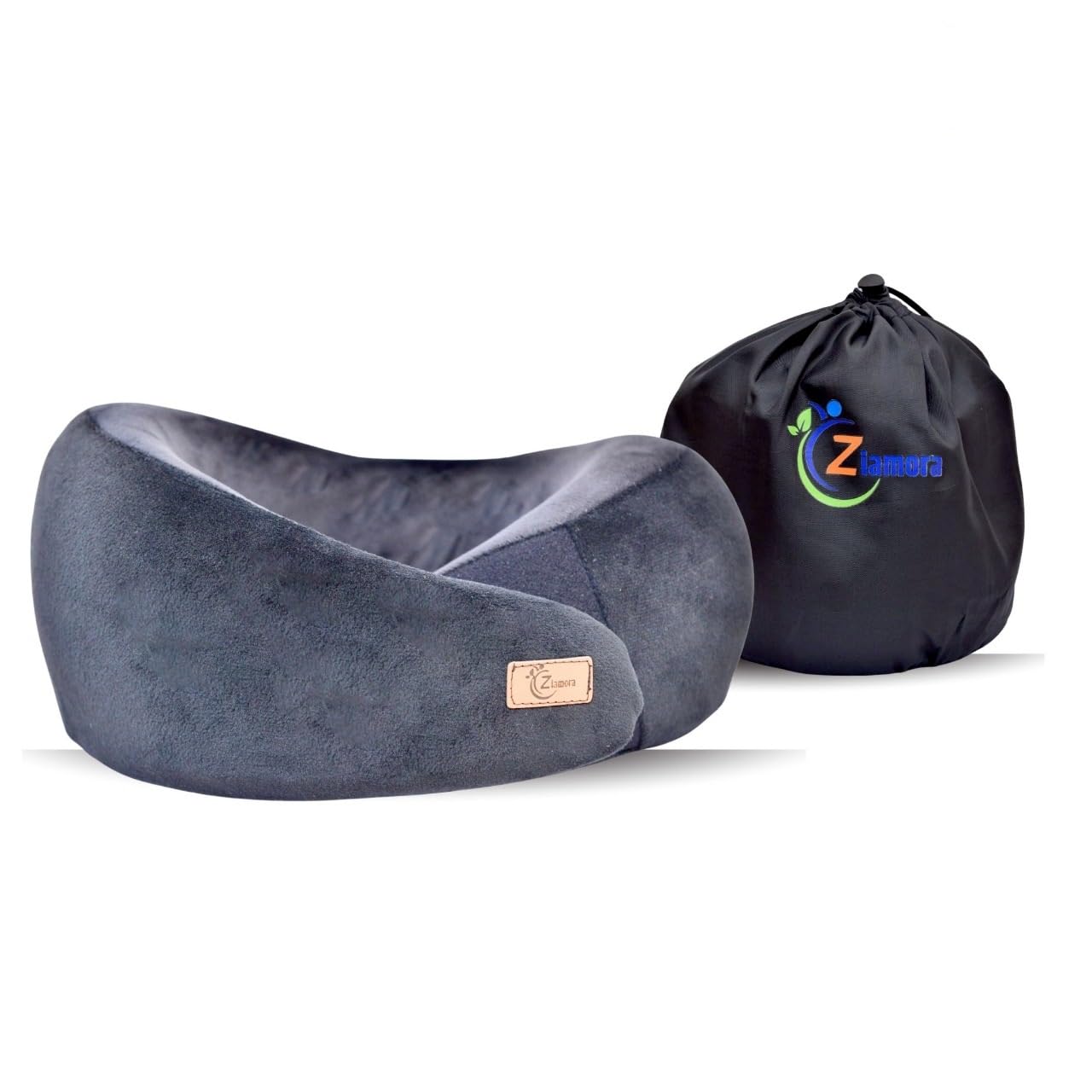 Ziamora Travel Pillow Memory Foam, Comfortable & Supportive Neck Pillow, Pain Relief Sleeping Neck Pillows for Travel, Airplane Pillow for Sleeping Airplane, Car, Office and Home - Grey-picture-18