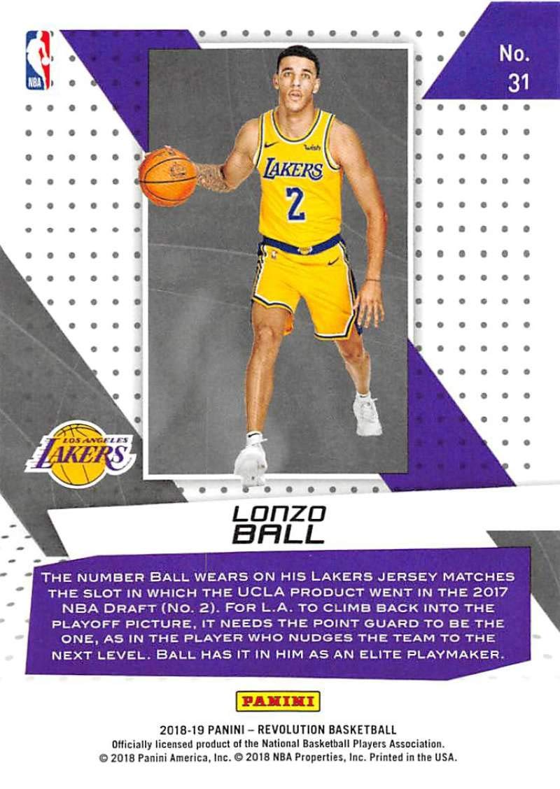 Amazon.com: 2018-19 Revolution Vortex Basketball #31 Lonzo Ball