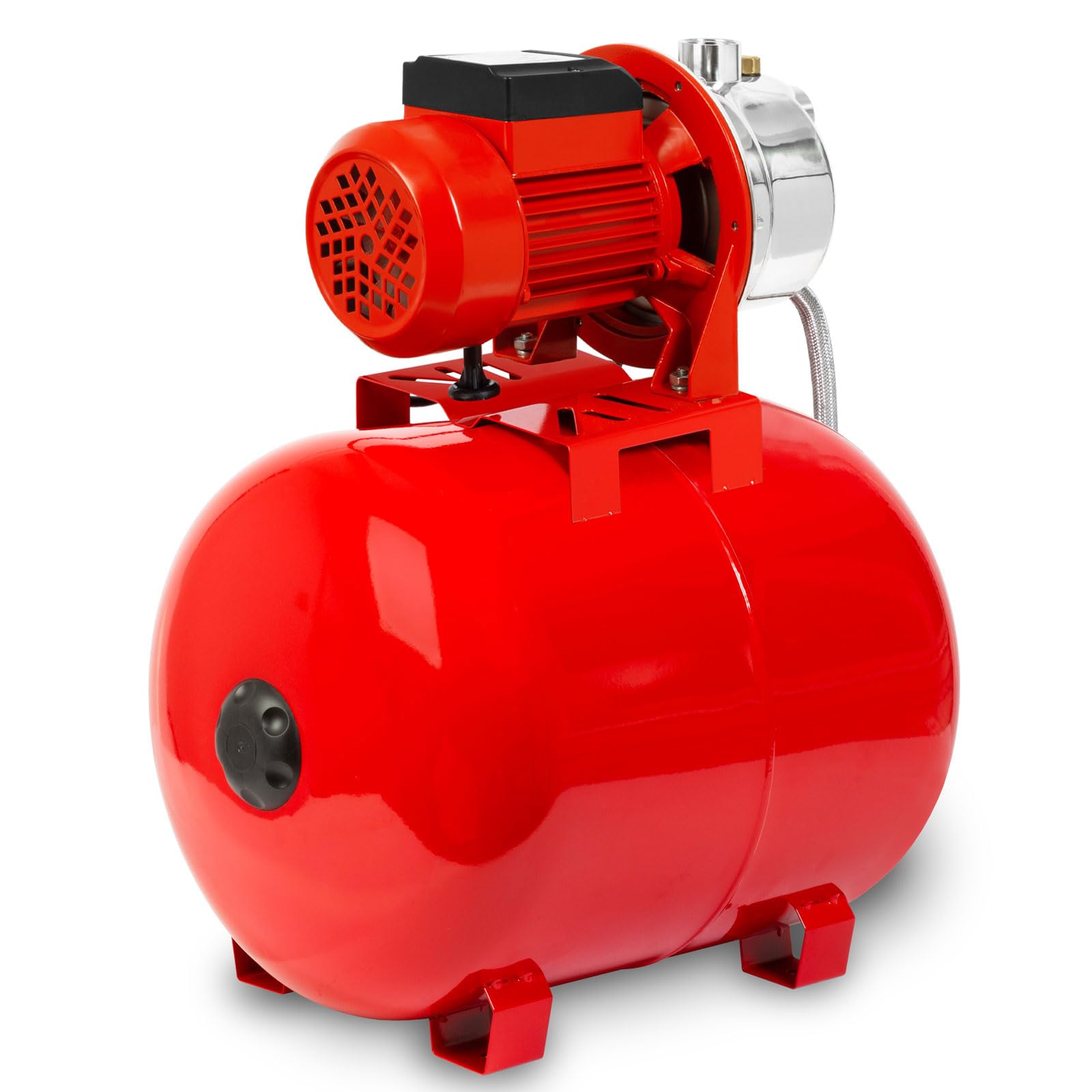 EBERTH Bomba de agua doméstica 3600L/h, 4 bar, 750W, presostato para funcionamiento automático, Depósito de 50L acero pintado, autocebante, altura de aspiración 9m, altura de impulsión 40m