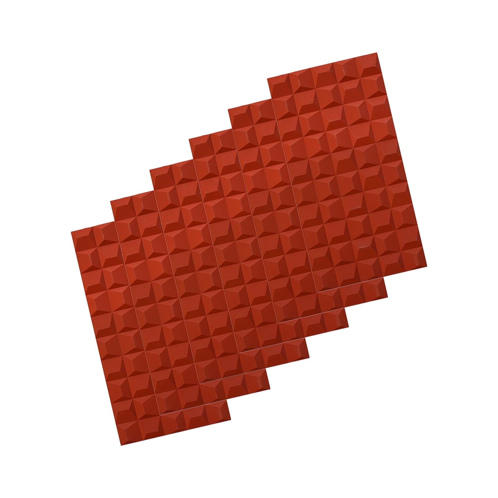 Paneles de pared geometricos 3D paneles decorativos salon rojo 6 uds 8