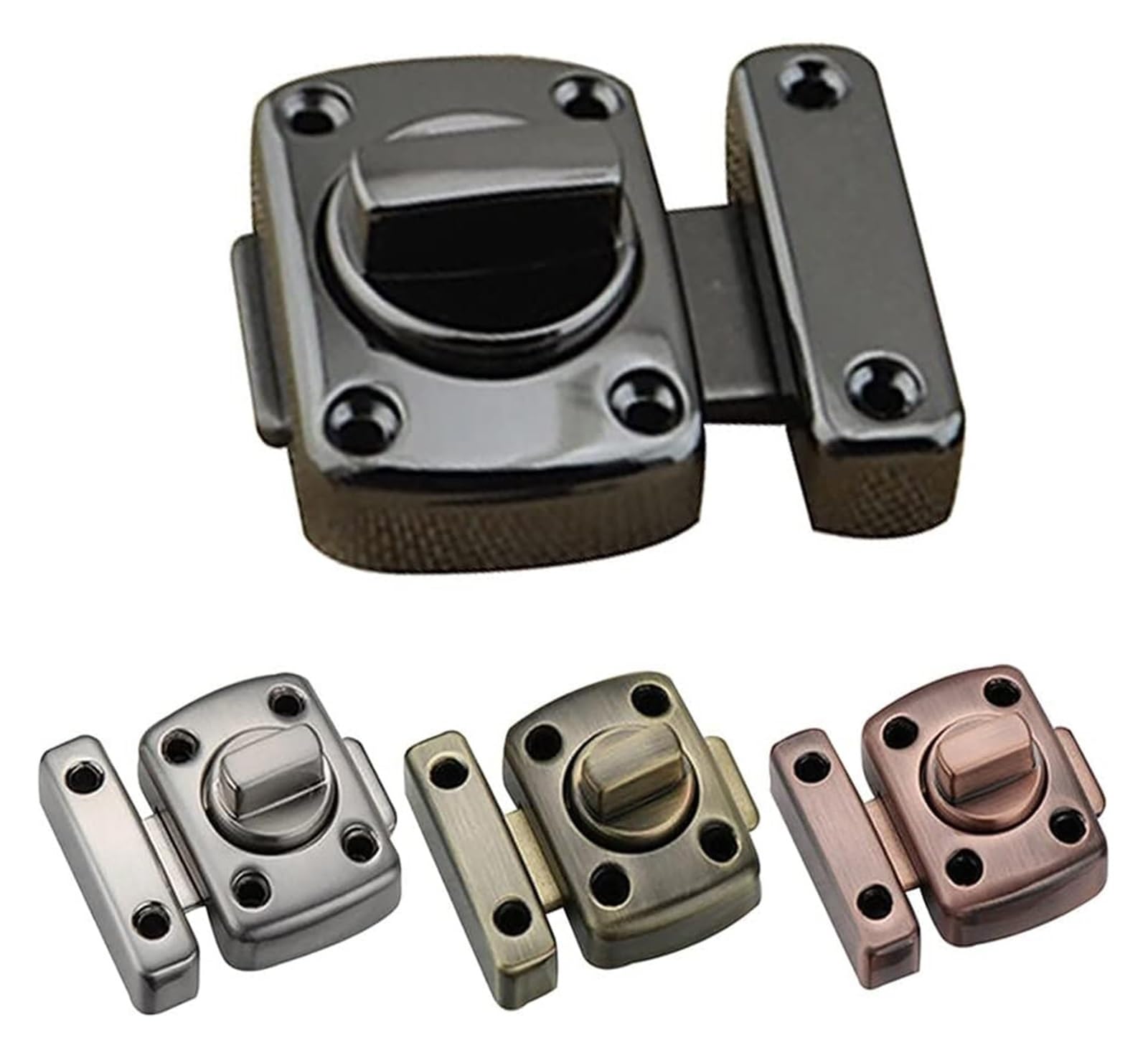 Cerradura de perno, 2 piezas, cerradura de baño, pestillo de seguridad, hebilla de metal profesional, mini cerradura de aleación de zinc, multiusos, for puerta corrediza, perno giratorio con tornillos