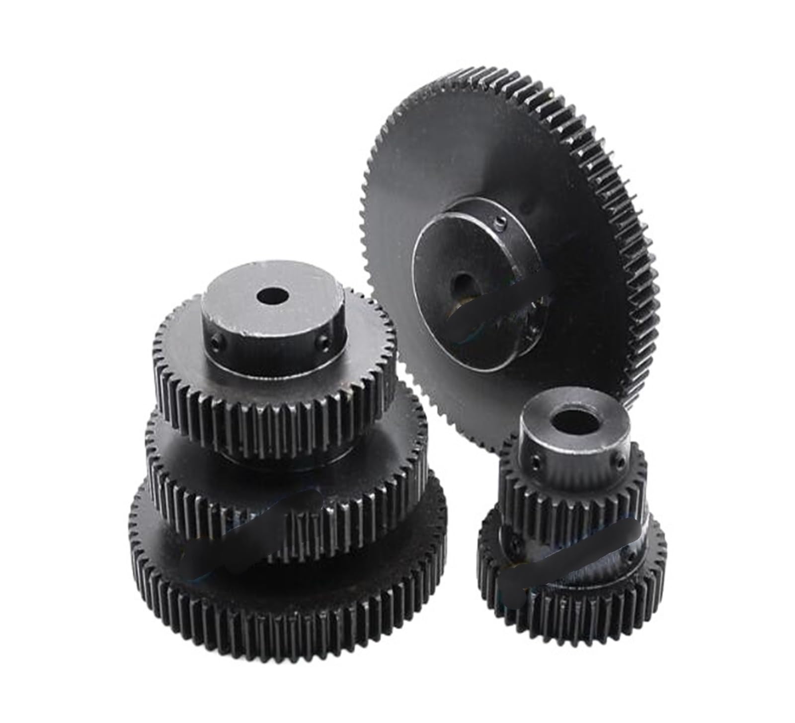 Bevel Gear Pinion Hardware Mechanical Spur Gear 1.5M 12T - 35T Metal Transmission Gear 45# Steel 1.5 Modulus 12 15 20 25 30 35 Teeth Bore 5 6 8mm Surface Blackening(1.5M-20T-Bore 8mm)