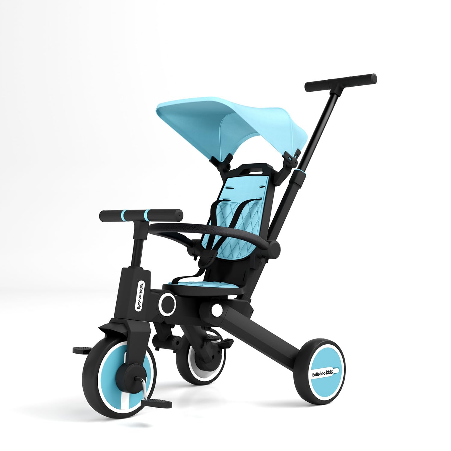 Tricycle Stroller for Toddler,Foldable Baby Tricycle,Kid Balance Bike with Push Handle,Toddlers Stroller Bike with 1 to 5 Years,7-in-1 Push Tricycle Bike for Kids from Bebehoo Kids (Blue)