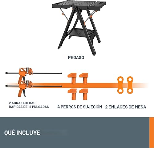 Miniatura 6 de WORX Pegasus mesa de trabajo multifunción y Sawhorse con abrazaderas rápidas y tenazas de sujeción - WX051