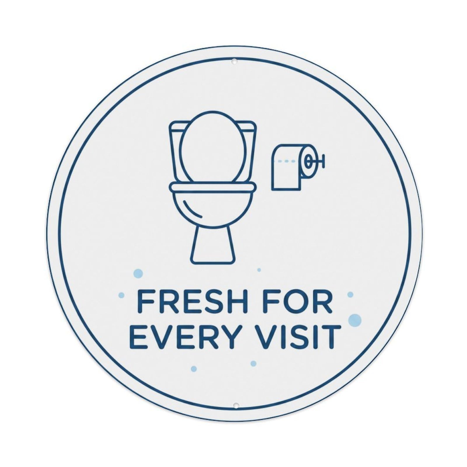 Metal Tin Sign Toilet Clean Bathroom Reminder Fresh Every Visit