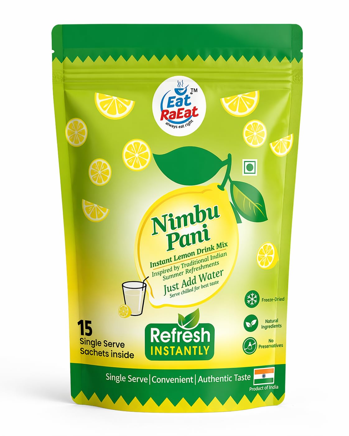 Raeat Nimbupani (Instant Lemon Drink Mix) Pack of 15 (20g/Sachet)-image-15