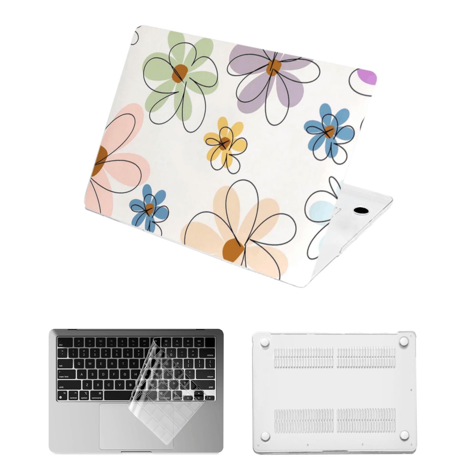 Funda MacBook Pro 15 Touch Bar Carcasa Plástico A1707 Flores 2017 8