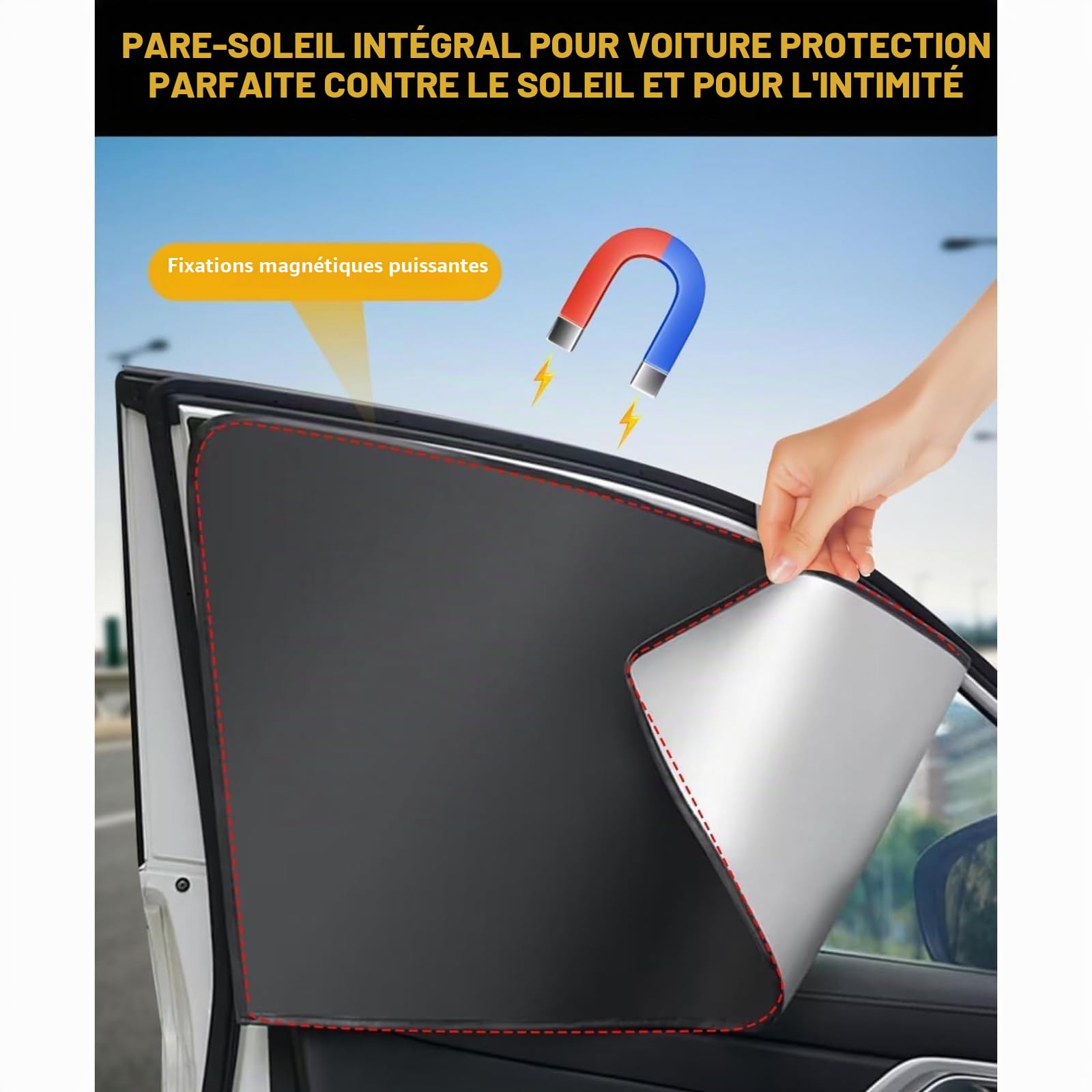 Pare-Soleil Voiture Magnétique pour Citroen C3/C3 Aircross/C3 Picasso/C4 Coupé, Rideau Occultant Protection Solaire UV, Double Couche Titane Argent, Lot de 4
