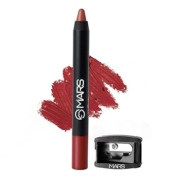 MARS Won't Smudge Won't Budge Matte Lip Crayon | Up to 12 hours Long Lasting Lipstick | One Swipe Pigmented | Transfer-proof | Free Sharpener (3.5 gm) (05-I Have Got This)
