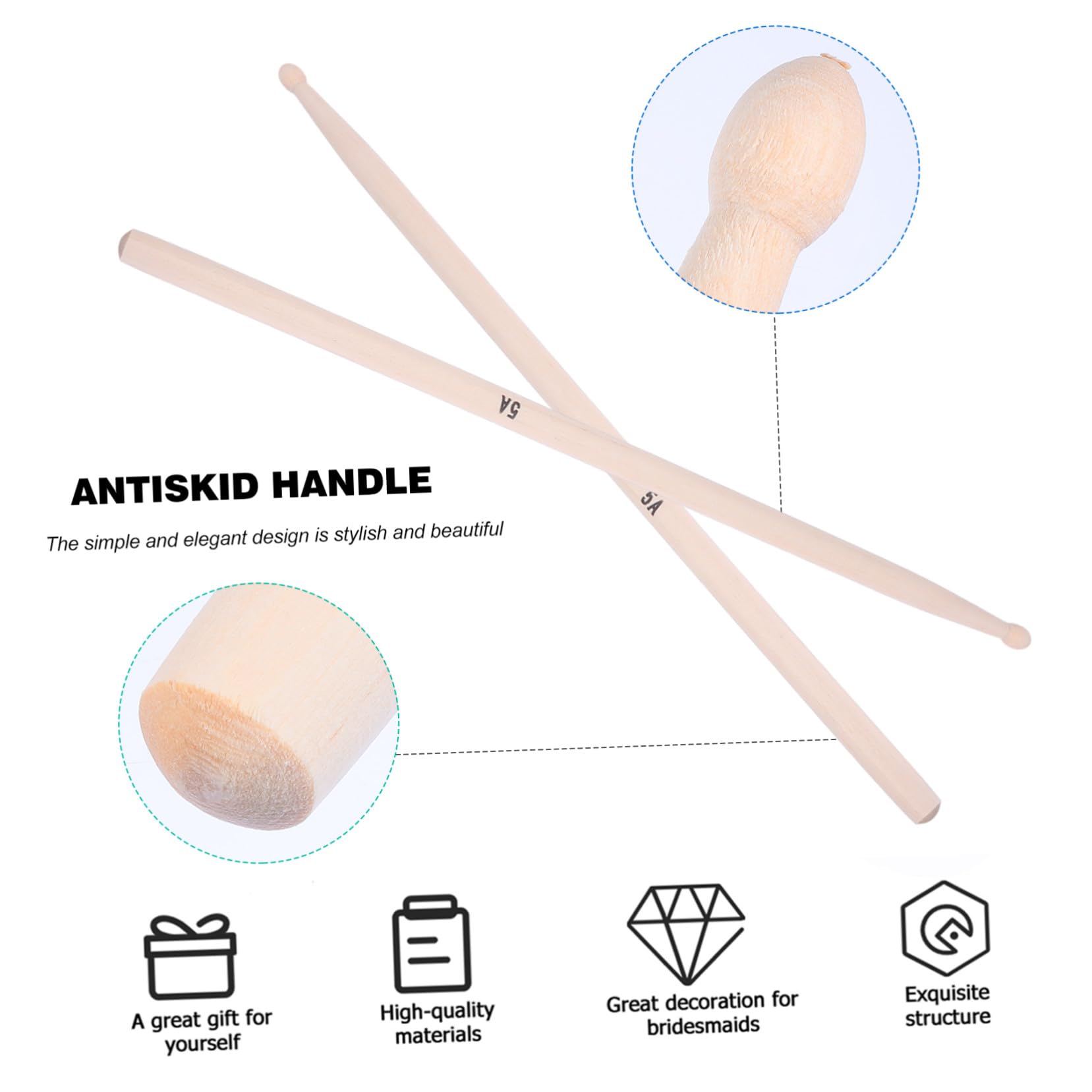 20stücke Ahorn-drumsticks Holz Drum Sticks Musik Zubehör Für Junge Mädchen Erwachsene Anfänger Studenten Musiker Professionelle Praktische Schwerkraftgefühl Rutschfeste