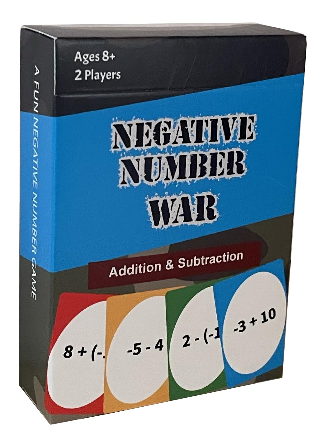 Negative Number War - A Fun Pre-Algebra Math Game for Kids 8-12 and Adults. Practice Adding and subtracting Negative Numbers While Having Fun!