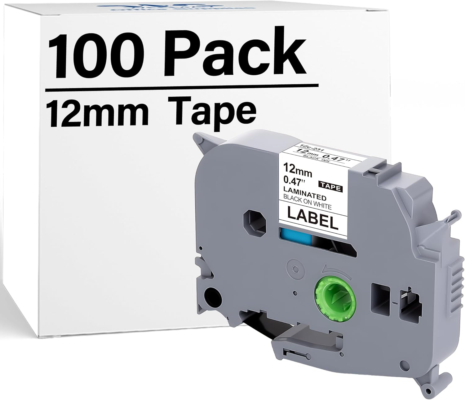 Weemay Compatible Label Maker Refill Replacement for Brother Tz Tape 12mm 0.47 Laminated White, for Ptouch Label Maker Machine Cube PTD210 PTP701BT PTD220 PTH110 PTH110BP PTH111 PTP750W PTD600, 50Pack