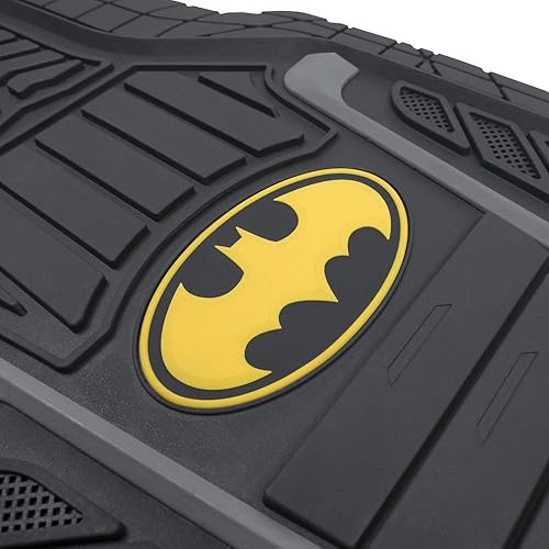 Miniatura 5 de BDK Warner Bros DC Comics - Alfombrillas blindadas de goma resistentes de Batman para automóvil, ajuste universal con agarre antideslizante,