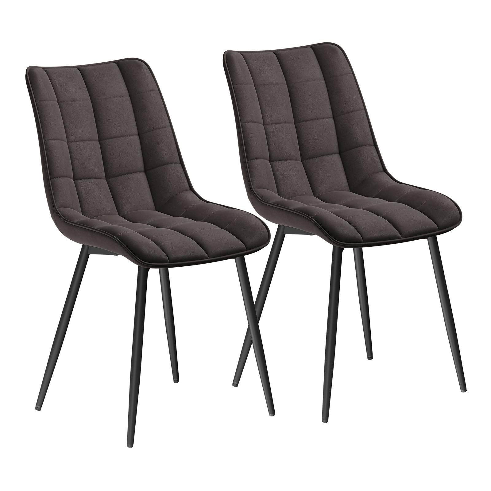 WOLTU Sedie da Pranzo con Schienale senza Braccioli Sgabello in Tessuto per Cucina Grigio Scuro BH247dgr-2