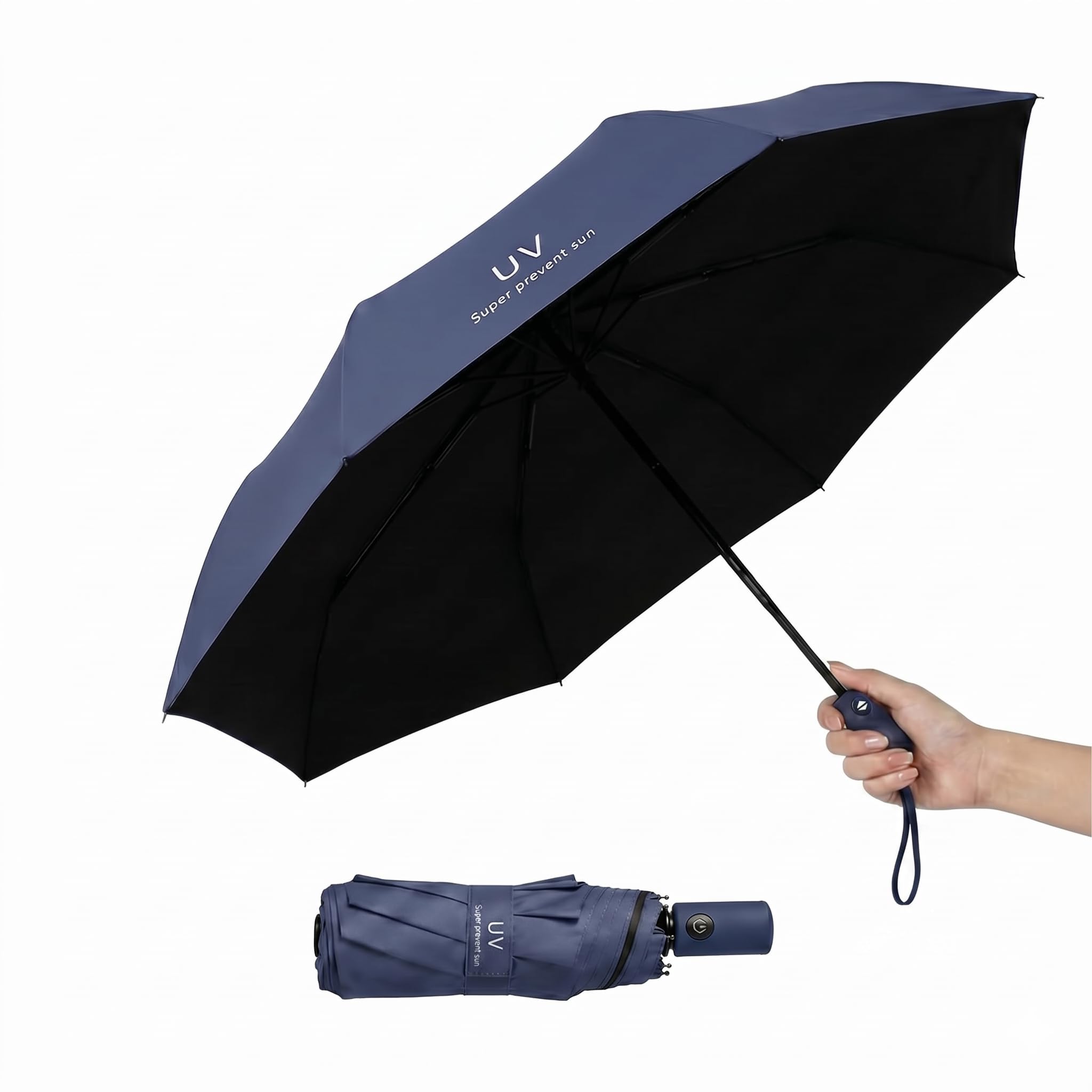 (PACK OF 1) DKP UV Umbrella for Sun & Rain – Auto Open/Close | Windproof | Travel-Friendly 3-Fold Design | SPF 50+ Coated | Big Canopy, Easy to Carry-image-26