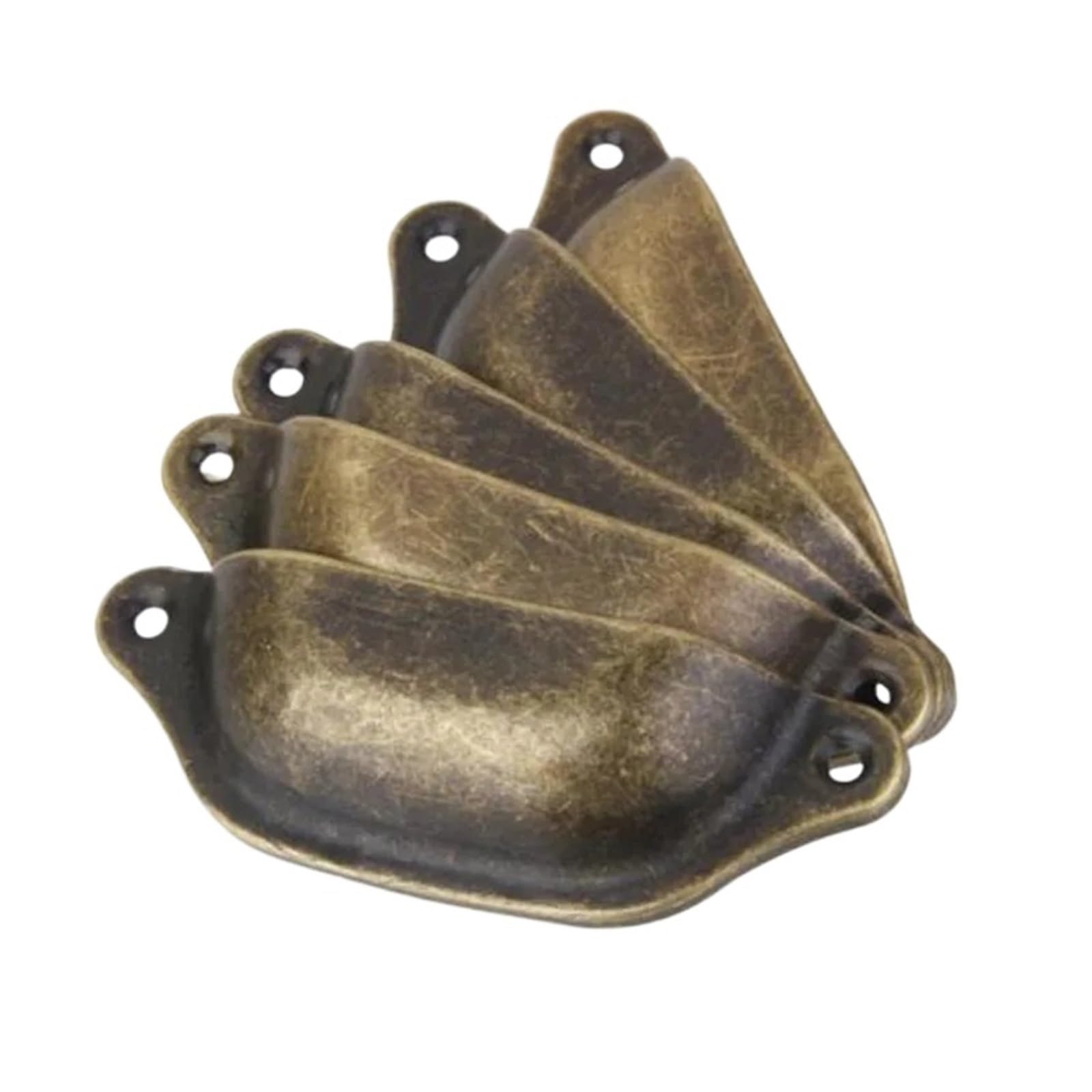 XFHtyCJ 10pcs Antique Brass Shell Retro Cabinet Pull Handles