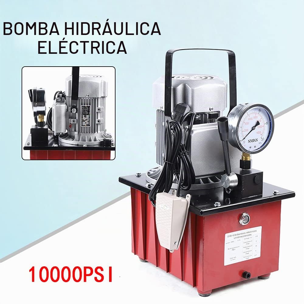 Bomba hidráulica eléctrica de 220 V, 700 bar, bomba electrohidráulica con manguera de aceite de 1,8 m, válvula manual, bomba hidráulica de 1400 rpm para una variedad de dispositivos hidráulicos