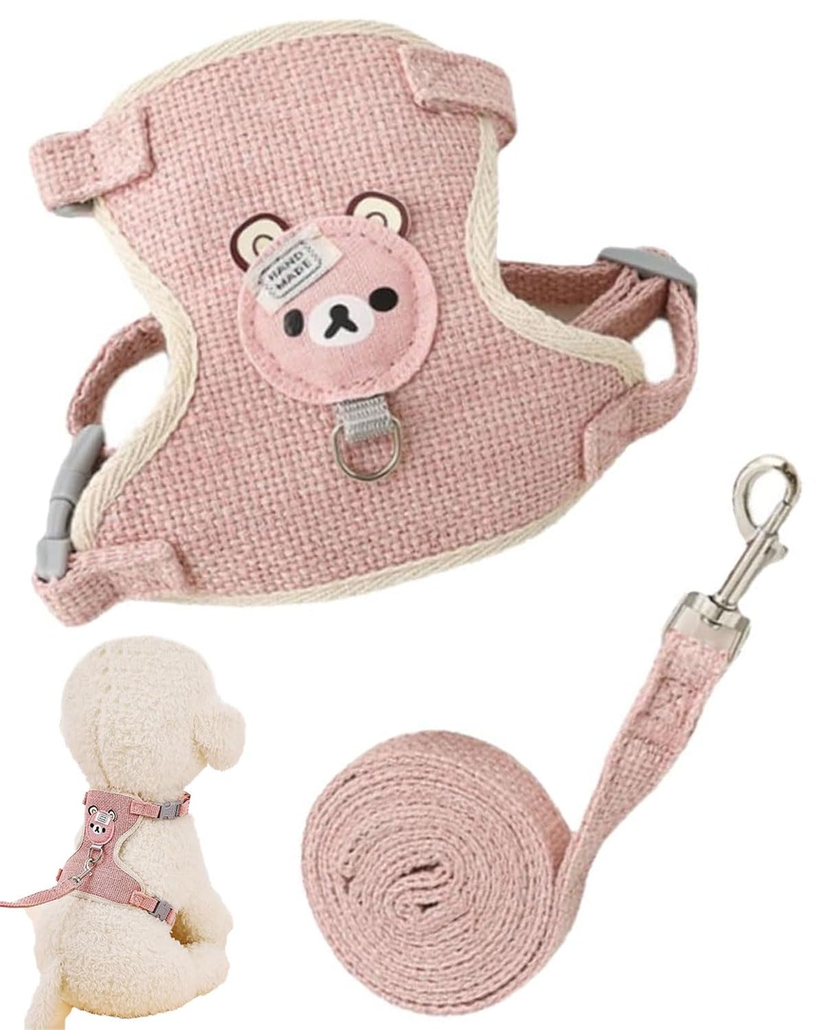 laisse pour lapin accessoires,1pcs Harnais pour petits animaux,harnais pour lapin,colliers et laisses pour Petits Animaux Compagnie,Chat,Hamster,Chiot,petits animaux,réglable,respirant(S)