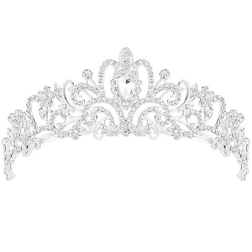 Miniatura 8 de AOPRIE Tiaras negras y coronas para mujeres y niñas, corona de cristal de princesa con peines, diademas para mujer, para novia, boda, graduación,