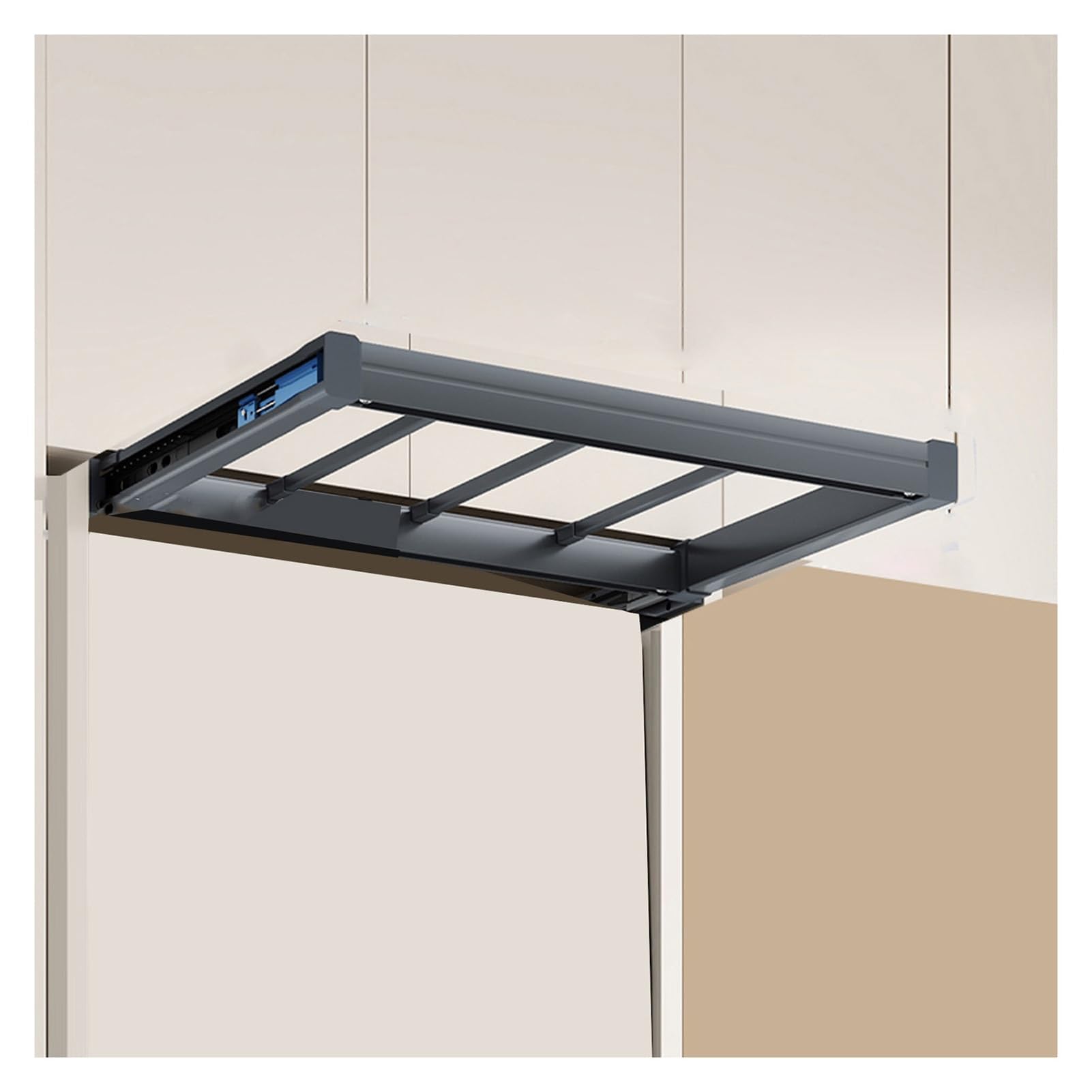 HTTGDGDH Adjustable Width Freestanding Clothes Drying Rack, Space Saving Laundry Shelf For Hanging Clothes And Other Items