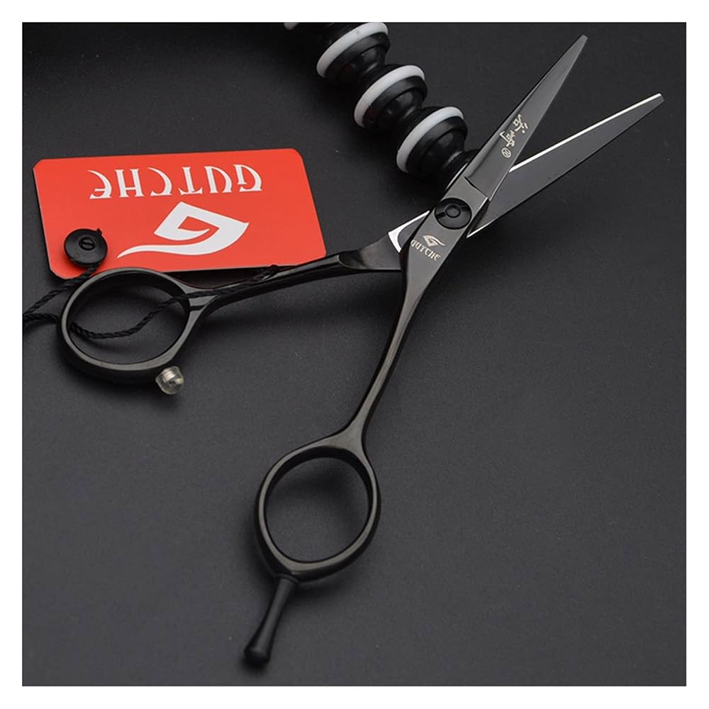 散髪用シザー ステンレス　ブラック Amazon.co.jp: 髪切りハサミセニングシザー 黒の理髪はさみ