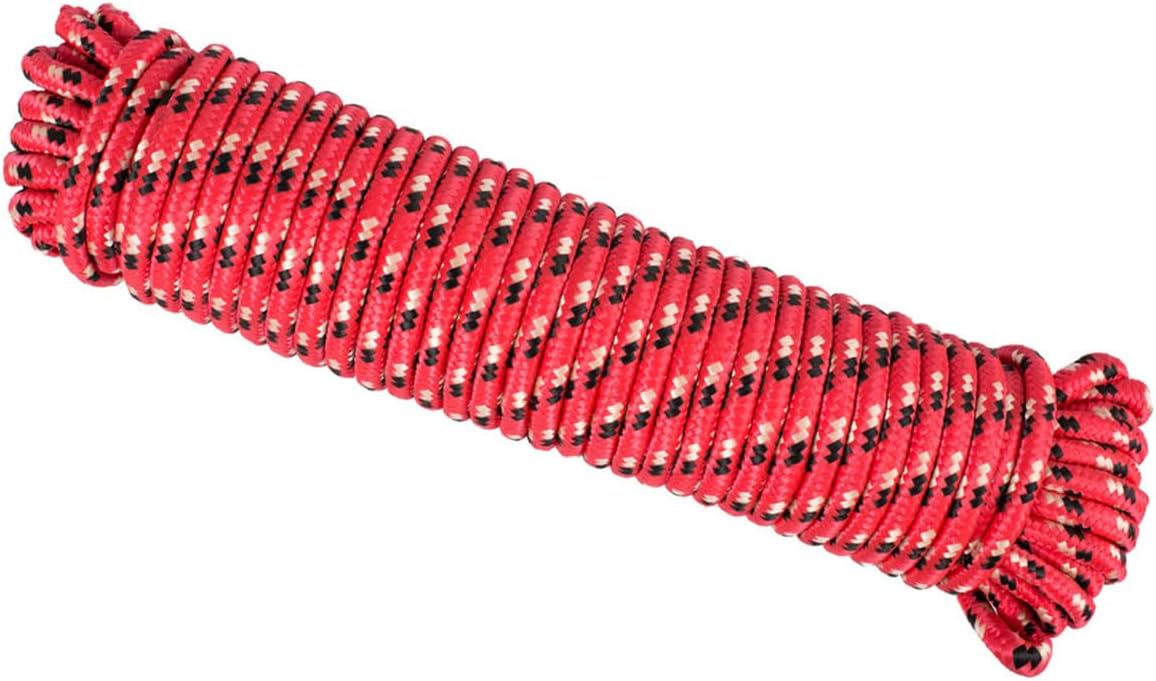 DT-Rope Diamond Braid Polypropylene Rope, 3/8 inch x 100 ft All Purpose Utility Rope, Utility Cord, Tie Down, Pull, Knot, Indoor and Outdoor Use, Camping, Hanging Hammock, Pinata (Yellow-Multicolor)