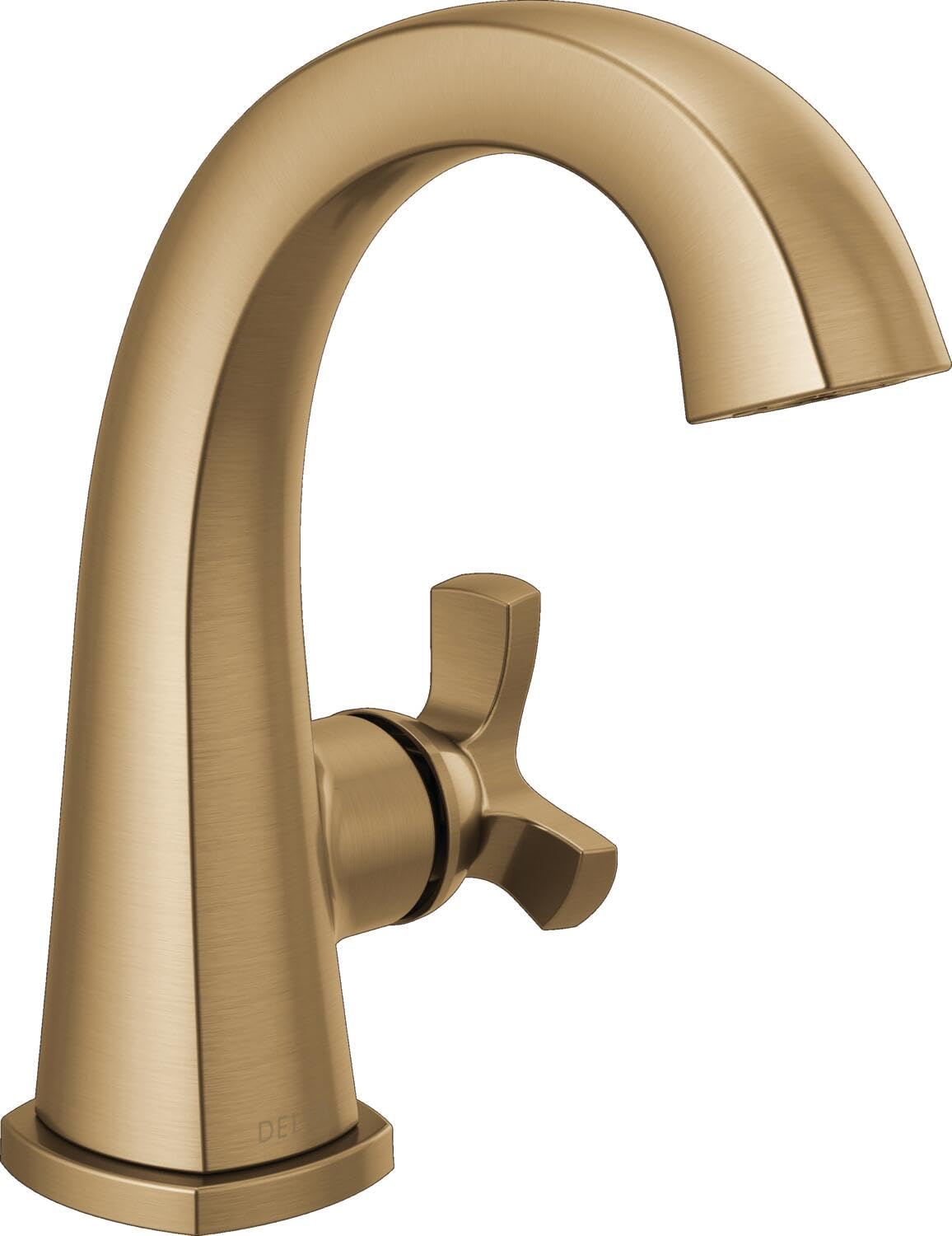Delta Faucet Stryke Single Hole Bathroom Faucet, Gold Single Handle Bathroom Faucet, Bathroom Sink Faucet, Metal Push Pop-Up Drain, Lumicoat Champagne Bronze 5776-CZ-PR-MPU-DST
