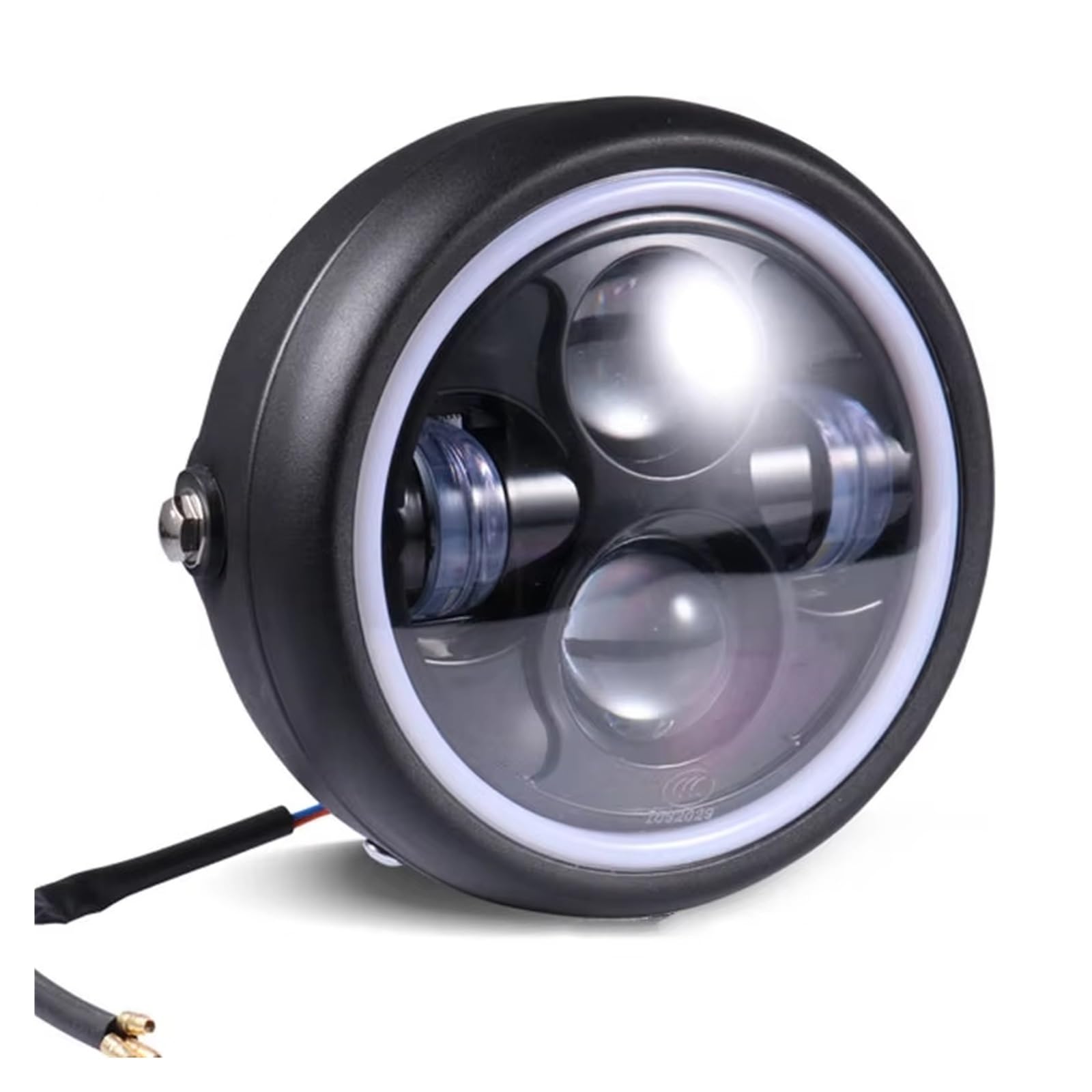 Fari Moto per Cafe per Racer per Bobber Angel Eye Head Light 6.5" Faro Anteriore A LED Motocicletta 12V Anteriore Faro