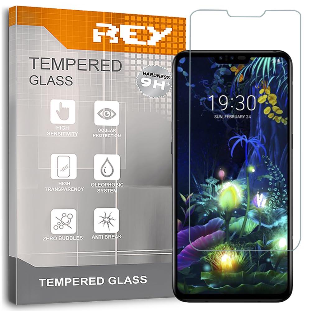 REYPack of 2 Tempered Glass Screen Protectors for LG V50 THINQ - THINQ 5G, Screen Protector, Screen Protector 9H+ Hardness, Anti-Scratch Oil Bubbles